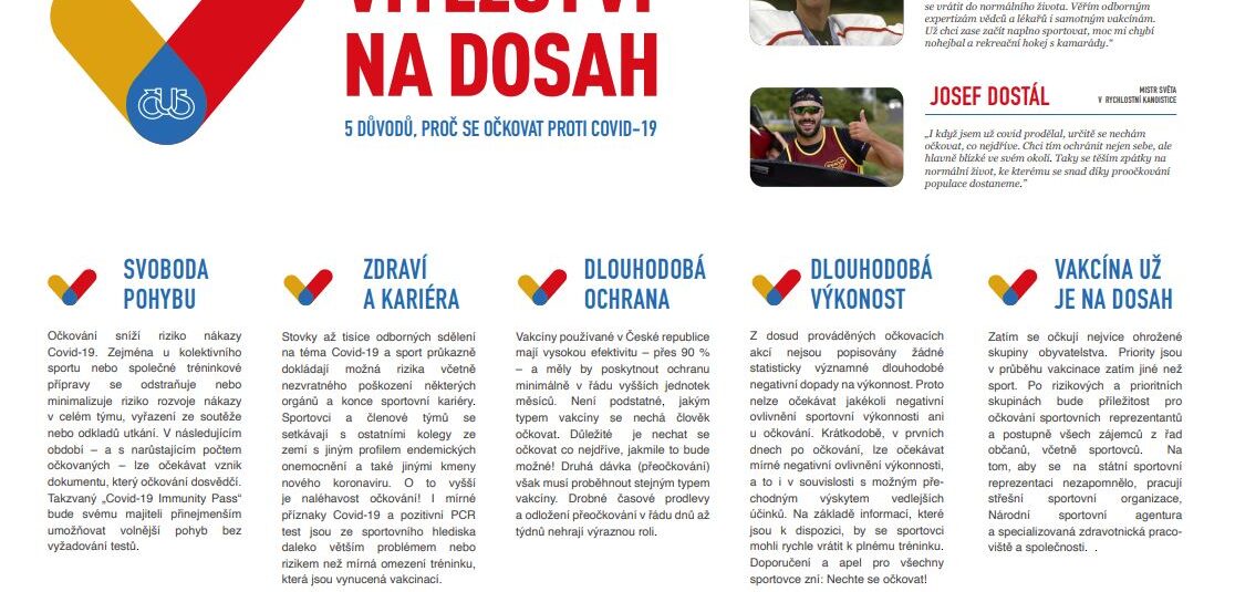 OTÁZKY SPORTOVCŮ A ODPOVĚDI LÉKAŘŮ NA OČKOVÁNÍ PROTI NEMOCI COVID-19